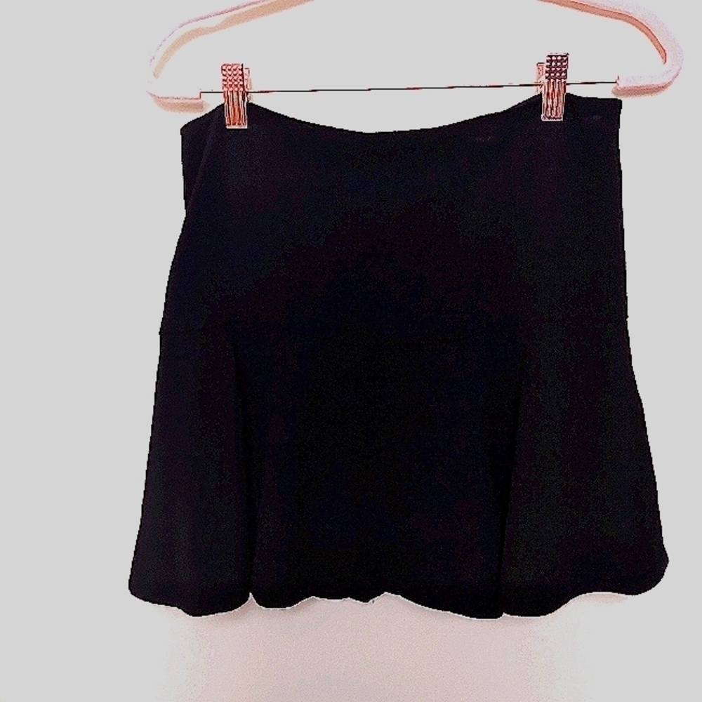 Sam Edelman Crepe Mini Skater Skirt in Black Size Small